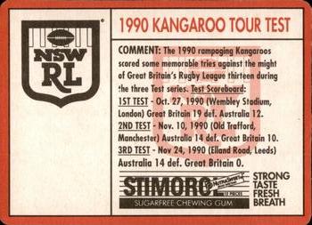 1991 Stimorol NRL #165 Kangaroo Tour Back